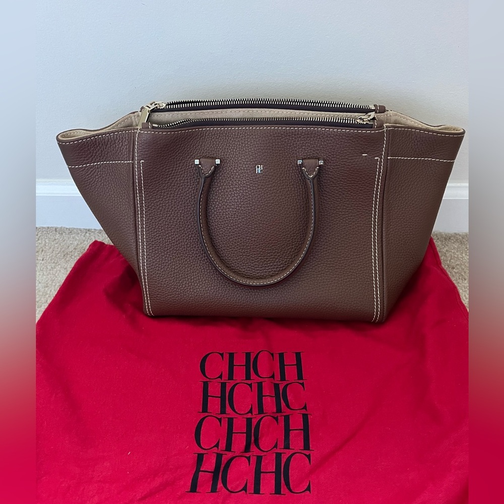 CH Carolina Herrera top handle/satchel bag in Taupe/Brown